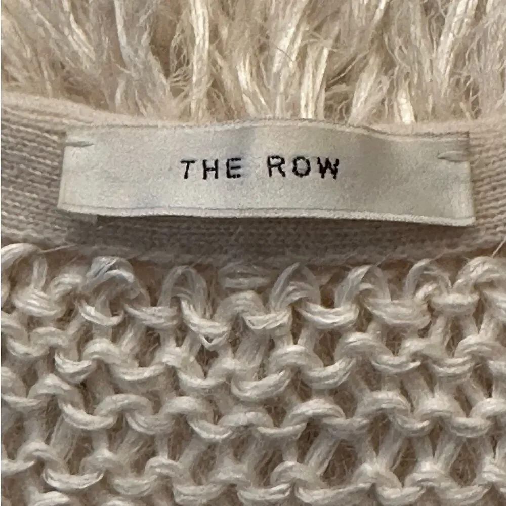 rare The Row Frayed Knit Duster Cardigan XS Cream Silk Cashmere Mohair Authentic